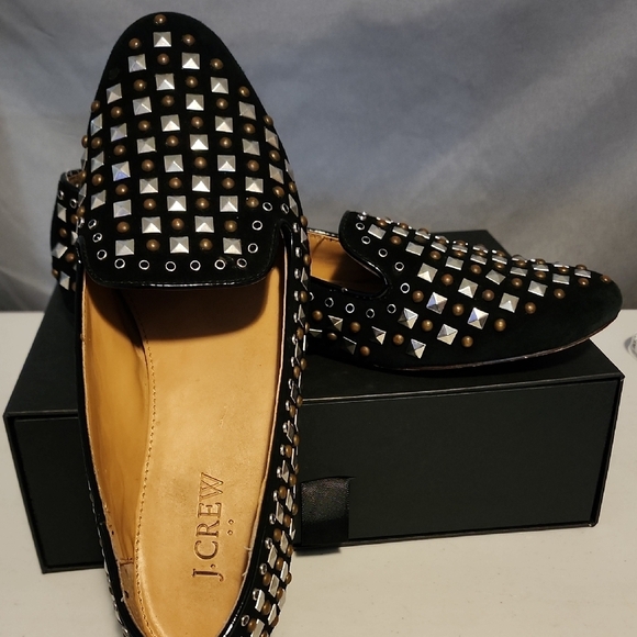 J. Crew Shoes - J. Crew Black Studded Loafers